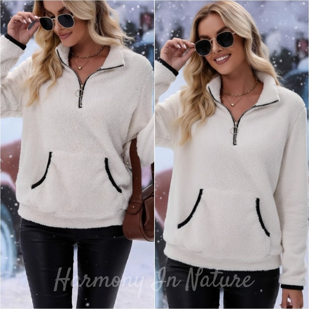 Lazy Mornings Fleece Sweatshirt - White
